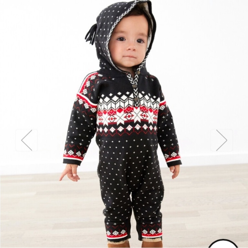 Hanna Andersson One Piece Sweater Romper, Fairisle